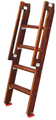 DECAKE Natural Wood Bunk Bed Ladder - Retro Loft Dorm Home Short Bunk Ladder, Space Saving 4/5 Step Ladder for Rv Caravan Kitchen Cabinet, Easy Install (Color : Brown, Size : 4 Step 125cm/49)