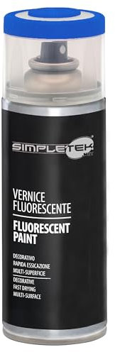 SIMPLETEK - Bomboletta Spray V400FLUOR.5 Blu Vernice Fluorescente 400 ml Segnalazione Luminescente Smalto ad Alta Visibilità (1 pezzo)