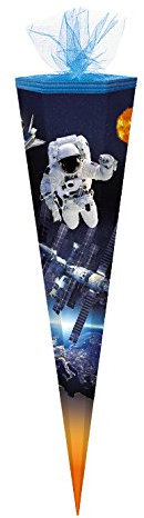 Livepac-Office Schultüte mit Namensgravur - Zuckertüte - 85cm - eckig - Space