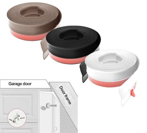 Weatherproof Garage Door Seal Strip 5m for Enhanced Door Frame for Protection (Brown 5M)