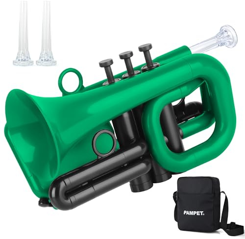 PAMPET Dolphin Pocket Trompete Kunststoff Bb Trompete für Schüler Anfänger Grün