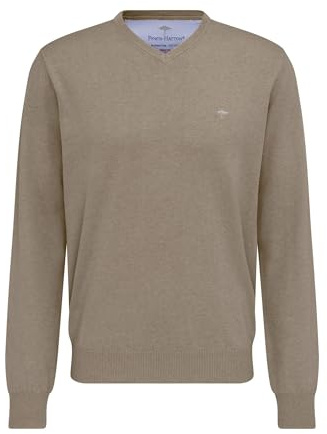 FYNCH-HATTON Pullover aus Baumwolle mit V-Ausschnitt Taupe/M