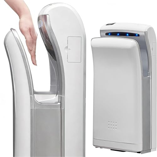 AXGCAA Filtered Vertical Hand Dryer, 1800W Dual Blade Air Commercial Hand Dryers for Bathrooms, Commercial Electric High Speed Professional Air Blade Jet brushed Motor(Black)