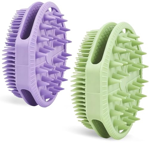OuryTech Silicone Body Scrubber, 2 pezzi spugna doccia come spazzola corpo con scrubber in silicone per spugna esfoliante corpo e spazzola doccia schiena