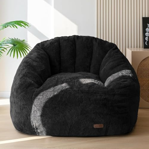 MAXYOYO Sitzsack Erwachsene,Muschelform Bean Bag Sofa mit weicher Füllung,Schlafsofa Kunstfell Sitzsack für Schlafzimmer Wohnzimmer