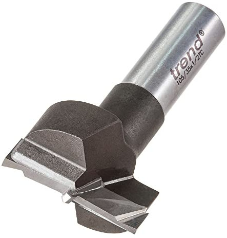Trend TCT 35mm Circular Hinge Recessing Router Machine Bit, 1/2 Inch Shank, Tungsten Carbide Tipped, 105/35X1/2TC