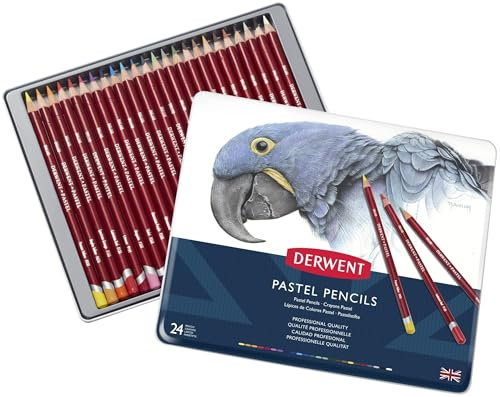 Derwent Pastellstifte, Zeichnen & Ausmalen, 24er-Set, Ideal zum Mischen & Färben, Professionelle Qualität, 32992, 1 Stück (24er Pack)