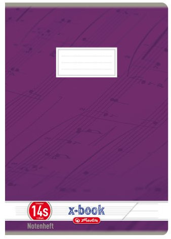 herlitz Notenheft x.book DIN A4, Lineatur 14S, 12 Blatt