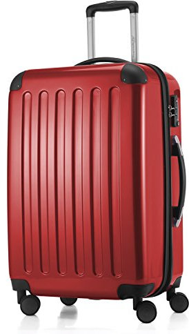 HAUPTSTADTKOFFER Alex - Mittelgroßer Hartschalenkoffer, TSA, 4 Rollen, Koffer, Trolley, Rollkoffer, Reisekoffer, Volumenerweiterung, 65 cm, 74 Liter, Rot