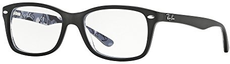 Ray-Ban Unisex RX5228 Square Prescription Eyewear Frames, Black On Texture Camouflage/Demo Lens, 50 mm