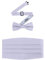S.H. Churchill & Co. Formelles Herren-Fliegen- und Kummerbund-Set aus Satin, silber, Einheitsgröße