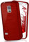 moex Coque très Fine en Silicone Compatible avec Samsung Galaxy S5 Mini | Style Aluminium brossé, Rouge Bordeaux