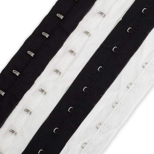 NEOTRIMS Hook And Eye Tape Trimming, 100% Soft Cotton, Non Rust Quality Fastening, Costume, Corsets Bustier, Lingerie, Basques White 1 Yard