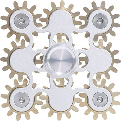 DMaos Fidget Spinner, Figity-Spielzeug, 9-Gang-Gestänge, glattes Metall, Messing, Edelstahl mit stabilem Lager, langlebige Mechanik, beweglich, Figit-Spielzeug für Erwachsene und Kinder