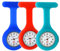 SibyTech Schwesternuhr Ansteckuhr fob,Silikon mit Pin/Clip,Glow Pointer im Dunkeln,Infektionskontrolle Design,Analog-digital,Quarzwerk,Arzt Sanitäter medizinische Brosche Fob Uhr Blau lila gelb