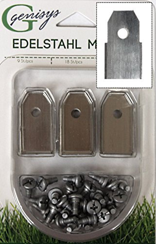 30x Ersatz Messer Klingen kompatibel mit McCulloch Rob ® Mähroboter (Neue Form HQ 2018 - longlife - 0,60 mm) + 30x ELOX Schrauben [DIN EN 50636 geprüft]