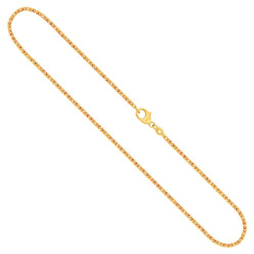 EDELIND Königskette Gold - Echtgold 333, Kette 1.8 mm mit Stempel | Halskette aus Deutschland | Herren Goldkette mit Karabinerverschluss, Länge 50 cm, Gewicht ca. 9.8 g.