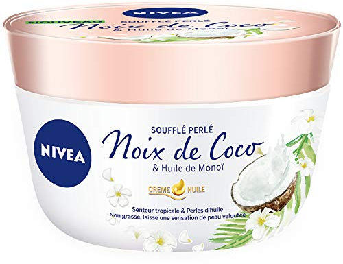 NIVEA Crème-Huile Soufflé Perlé Pot Noix de Coco/Huile de Monoï 200 ml - Lot de 4