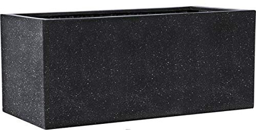 Esteras - Emsa - Bandeja de fibra de vidrio y compuesto Ext. Jardinera L 200 cm L 57 cm H 50 cm Negro – Elige tu Altura: H 200 cm – Color: Negro