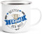 Moonworks® Emaille Tasse Becher Bester Papa, Mama, Oma, Opa etc Kaffeetasse Dein Text Blau weiß-metall Emailletasse