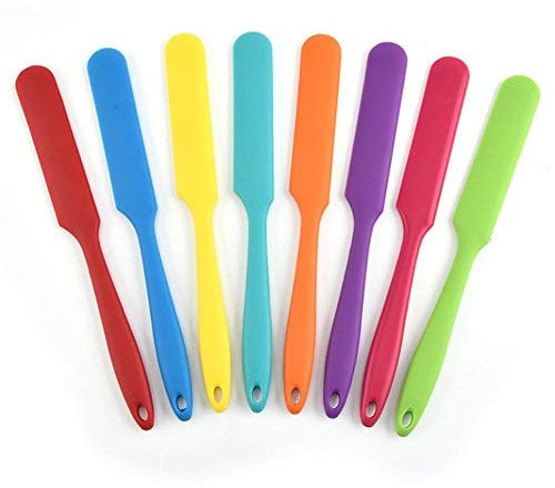 DUORUI Lot de 2 mini Spatules en Silicone à Pâtisserie Anti-Adhésives Résistant à la Chaleur Ustensile pour la Cuisine Multicolore
