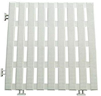 Pack 50 dalles caillebotis anti-dérapants 30 cm carré blanc (50 pièces) pvc étanche pour tous milieux humides
