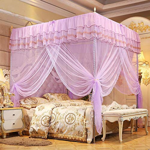 Vier Eck Moskitonetz Luxus Bett Himmelbett Vorhang Leicht zu reinigen für Schlafzimmer(150 * 200 * 200)