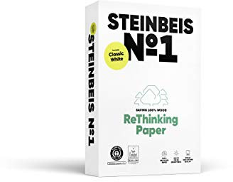 STEINBEIS Nr. 1 CLASSICWHITE, Reprographpapier, 100% recycelt, Naturton, 80 g, A4, blauer Engel, 500 Blatt