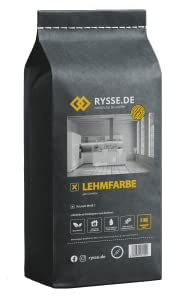 RYSSE.DE natürliche Baustoffe Lehmfarbe weiß, schneeweiß, Trockenpulver, 10 kg, Reichweite ca. 76 m²(Schneeweiß)