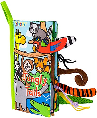 HECCEI Baby Book Crinkle Cloth Book for Sensory Development,0-12 Months | Touch and Feel Soft Books, Interactive Jungle Tails Ideal Sensory Toys for 0 3 6 12 Months Infants Newborn Gifts
