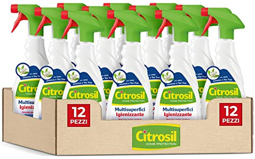 Citrosil Home Protection - Sgrassatore Multisuperfici Igienizzante, Detergente Universale con Vere Essenze di Tea Tree, 650 ml x 12 Confezioni