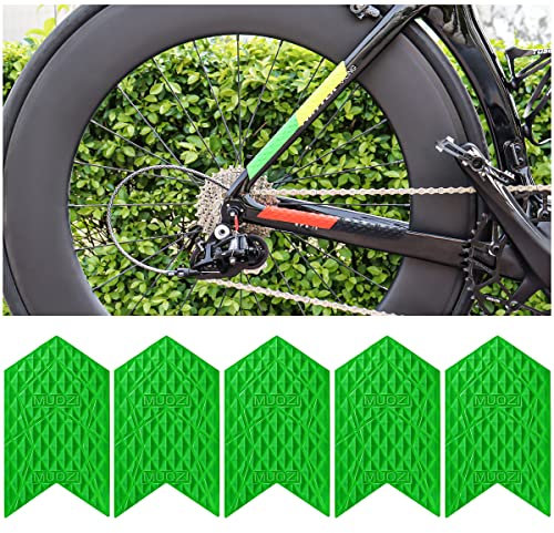 MUQZI High Impact Bicycle Frame Chain Guard Sticker Pad Bike Front Fork Protector for Mountain Bike, BMX, Road Bike (Large/Green)