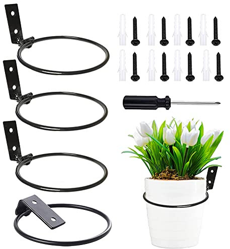 Anyingkai Soporte de pared para macetas,Anillo Maceta Colgante de Pared,Soporte De Pared Macetas Exterior,Anying kai 4 pcs Soporte de Anillo de Maceta, Pared para Macetas Soporte para Plantas (Petit)