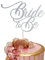 Bride to Be Cake Topper | DOUBLE SIDED Glitter Card | Hen Party Decoration |Cake Toppers UK (6x SILVER CUPCAKE TOPPERS)