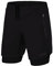 TCA Ultra Laufhose Herren 2 in 1 Kurze Sporthose Trainingsshorts Laufshorts mit integrierter Kompressionshose und Reißverschlussfach - Schwarz (2X reißverschlusstasche), L