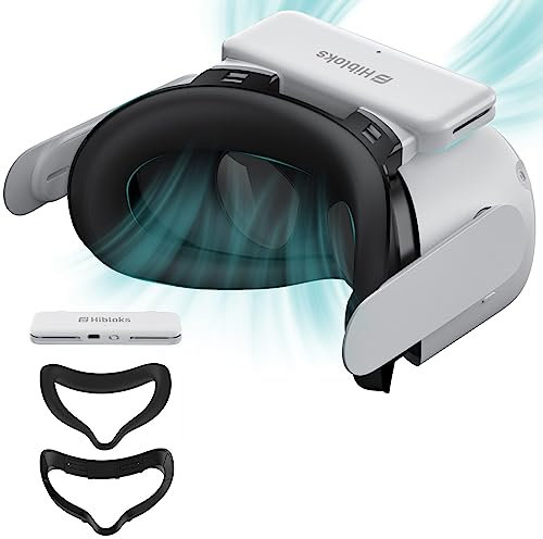 Face Cover Plus with Radiator for Meta/Oculus Quest 2 Accessories,Lycra Surface Comfortable repalcement for Oculus Quest 2 Face Cover, Compatible with Quest 2 Fan Cooler Fogger