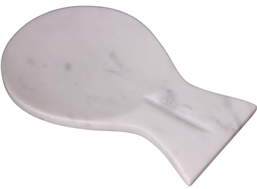 KC KULLICRAFT Spoon Rest Handmade Marble Big White Spatula Ladle Fork Utensil Rest - Spoon Rests Keeper Kitchen Organizer - Chef Cooking Helper Tool Countertop Spoon Holder