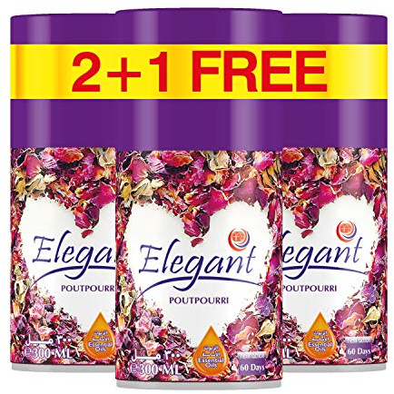 Elegant Automatic Spray – Fragrance: Poutpourri – 3-Pack – Size: 300ML| Air Freshener Spray REFILLS| Odour Neutraliser for Bathroom, Offices & Home| Perfumed Spray For Dispenser, ESSENTIAL OILS