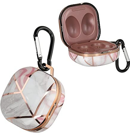 kwmobile Case Compatible with Samsung Galaxy Buds 2 Pro / Live - Case for Earbuds - Glory Mix 2 Rose Gold/White/Dusty Pink