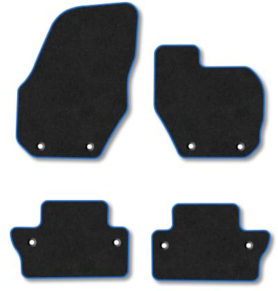 Volvo S60 (2010-2018) [Manual] Carpet Car Mats | Blue Edge Trim Tailored Fit Floor Mats Full Coverage Protection Accessories Easy Clean Anti Slip Made in the UK