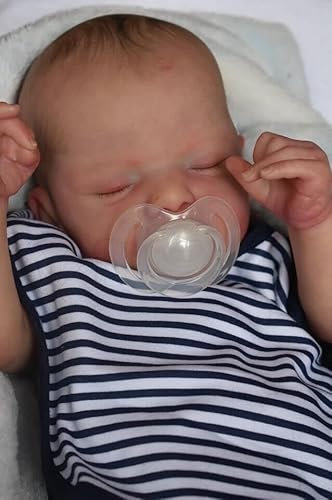 Anano Realistic Boy Reborn Baby Puppen 19 Zoll Leben Wie Baby Puppe, Die Echtes Leben Aussehen Baby Puppen Weicher Körper Gewichtete Schlaf Neugeborenes Baby Geschenk Mit Dummy Spielzeug Für Mädchen