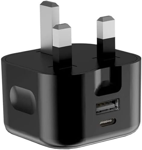 KP TECHNOLOGY Multi Port Fast Charger Plug For ASUS Zenfone 11 Ultra/Zenfone 10 / Zenfone 9 / Zenfone 8 / Zenfone 8 Flip, Power Delivery Type C Adapter Charger Plug (Dual Port) (BLACK)