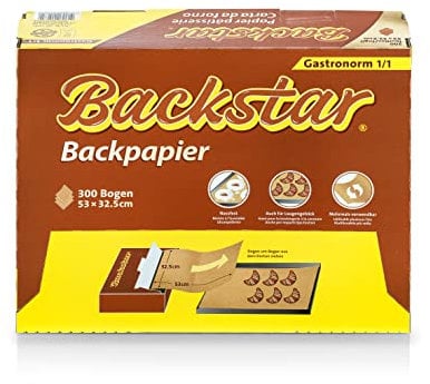 Papel de horno Backstar, 300 hojas profesionales, Gastronorm 1/1; 53 x 32,5 cm