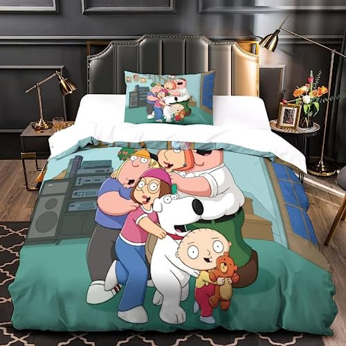 DOTERO Cartoon Movie Bettwäsche Set,Family Bettwäsche 135x200cm,3D Mikrofaser Bettbezug Und Kissenbezug (6,135x200+80x80cm)
