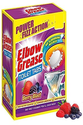 Elbow Grease Toilet Cleaning Tabs - No Scrubbing Needed | Removes Up To 100% Limescale (Berry Blast - Pack of 10 Tablets)