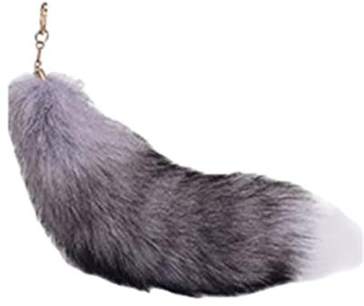 Fuchsschwanz-Anhänger 40cm Anhänger für Pelzschwanz Schlüsselanhänger Extra große Schlüsselanhänger Tasche Zubehör Auto Schlüsselanhänger Anhänger Weiche und flauschige Handtasche Dekoration (6)