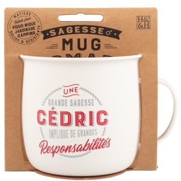 Mug Nomade - Mug à thé et café personnalisé Cédric - Cadeau pour Homme, Couleurs Pastel.