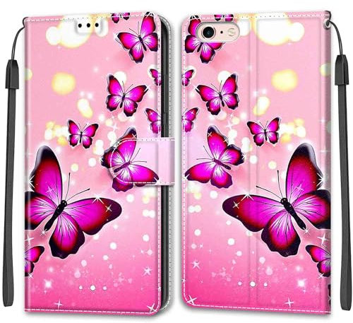 Premium PU Leather Flip Wallet Case - Magnetic Closure Cover for iPhone 6 Plus/6s Plus