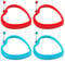 4 Heart-Shaped Silicone Molds, Pancake Tool With Heat-Proof 360° Swivel Handle, Pan Omelette, Baking Mold, Suitable For Pancakes, Omelets And Fried Eggs (Blue, Red)
