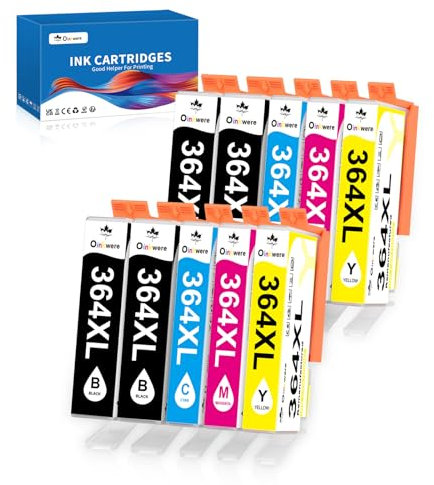 OINKWERE 364XL Druckerpatronen Multipack Kompatibel für HP 364 XL Druckerpatronen für Photosmart 5520 5510 5524 6520 5515 Deskject 3520 3070A 3524 3522 Officejet 4622 4620 (10er-Pack)